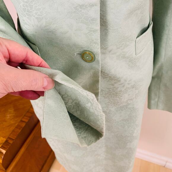 Vintage Jones New York Suit Size 8 2-Piece Skirt Suit w/ Blazer Jacket Green - Picture 8 of 12